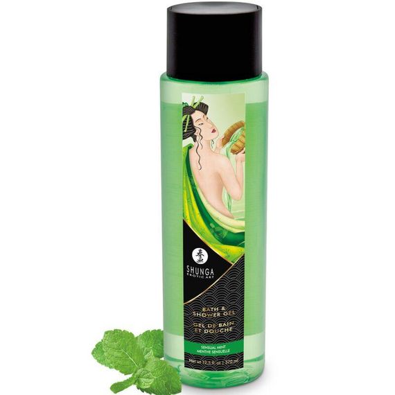 Гель для душа Shunga Shower Gel - Sensual Mint (370 мл) с растительными маслами и витамином Е Sex Aura