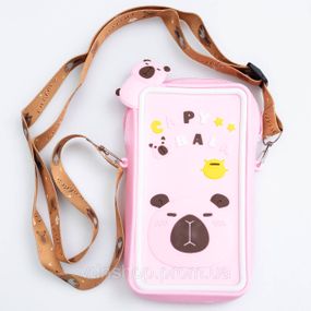 Детская силиконовая сумочка-кошелёк 7*10*3 см Розовый HP-55-17P