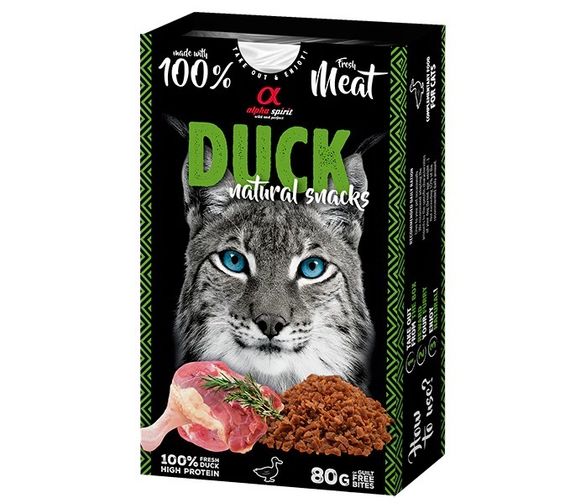 Лакомство для котов с уткой Alpha Spirit Duck Natural Snacks Cat, 80 гр