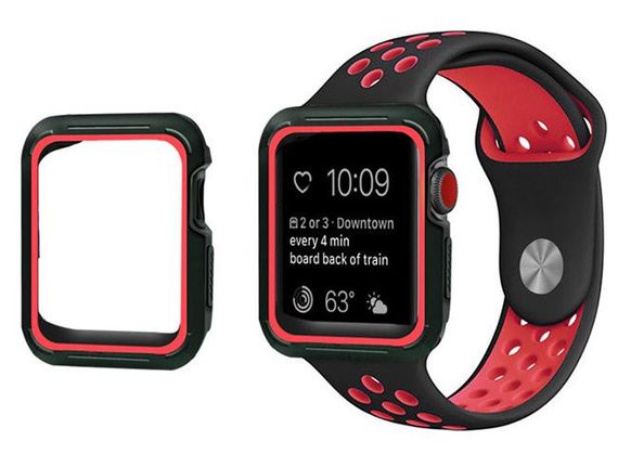 Силиконовый защитный корпус Primo для Apple Watch 40mm - Black / Red | Зображення 2