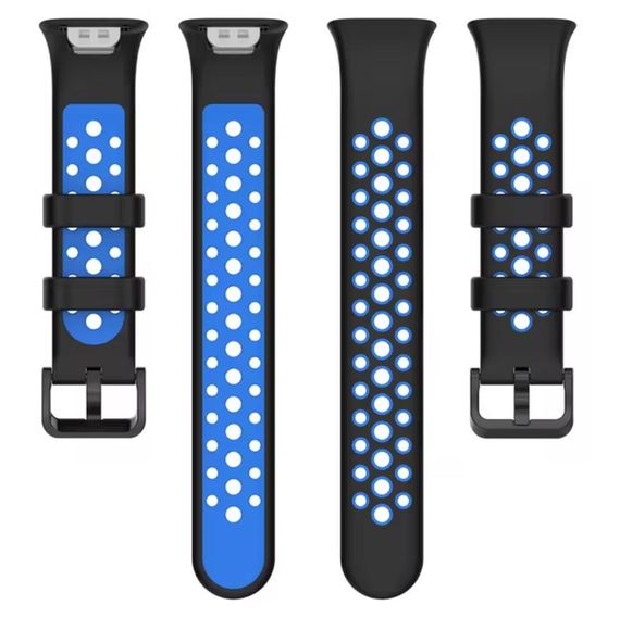 Силіконовий ремінець Primo Perfor Classic для фітнес браслета Xiaomi Smart Band 7 Pro - Black-Blue | Зображення 2