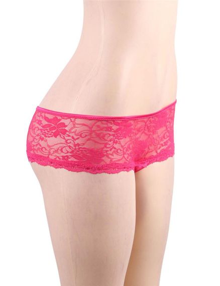Рожеві трусики Star Night з квітковим мереживом та відкритим доступом Sex Aura | Зображення 4