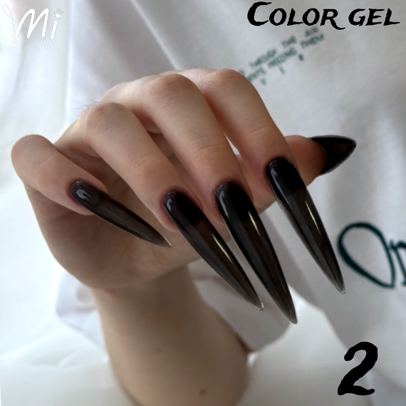 Гель для нарощення нігтів Mi Color Gel 2 (чорний) 30мл | Зображення 2