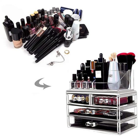 Органайзер для косметики (24x19x15), Cosmetic Storage Box / Настільний акриловий органайзер | Зображення 5