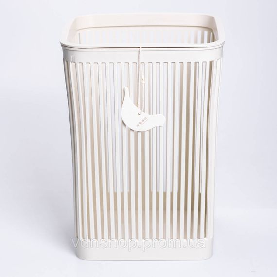 Кошик для сміття пластиковий в офіс для паперу 22×22×30 (см) кошик під сміття 8 (л) відро для сміття Бежевий HP-45-9BE