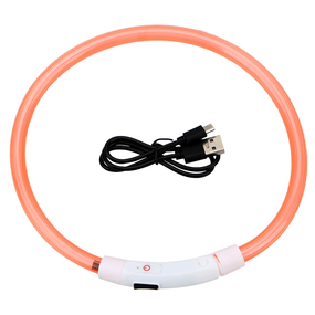 Світлодіодний LED нашийник для собак із зарядкою USB 50 см., Червоний (sv2146r), Помаранчевий