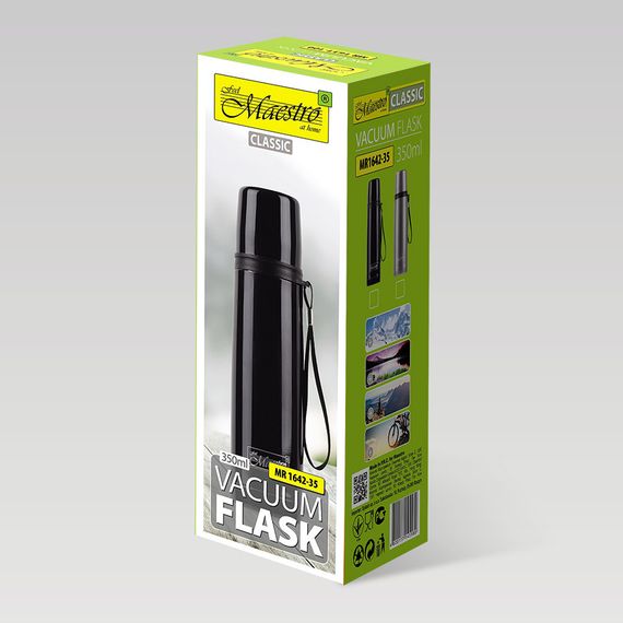 Термос для напитков 350 мл Maestro MR-1642-35 нержавеющая сталь серый сохраняет тепло и холод | Зображення 2