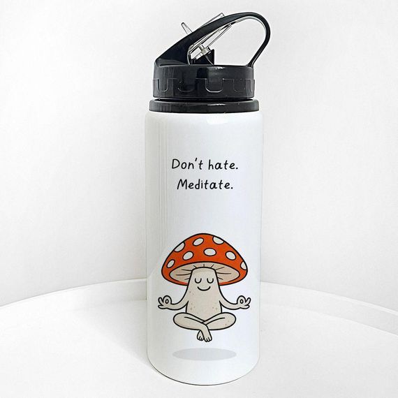Пляшка для води з трубочкою Don't hate. Meditate. 600 мл (PLV_25A016)