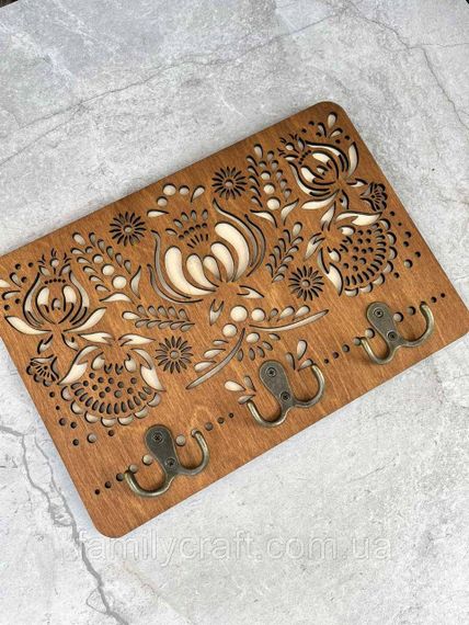 Настенная ключница из дерева Деревянный органайзер для ключей Держатель для хранения Персонализация | Зображення 4