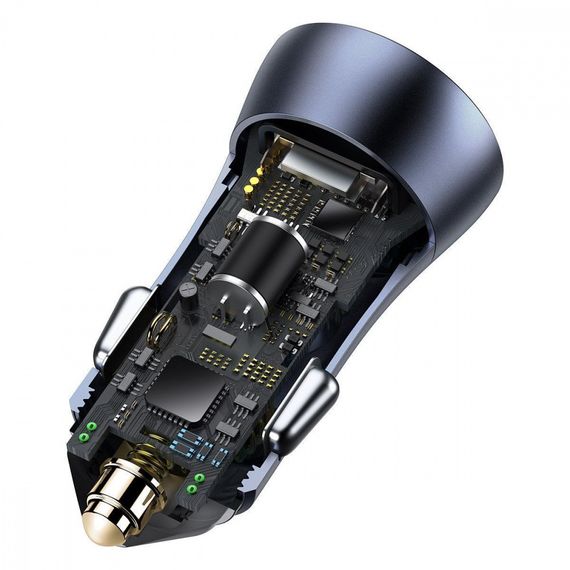 Автомобільна зарядка для телефону Baseus en Contactor Pro 40W USB + Type-C, Темно-сірий | Зображення 4