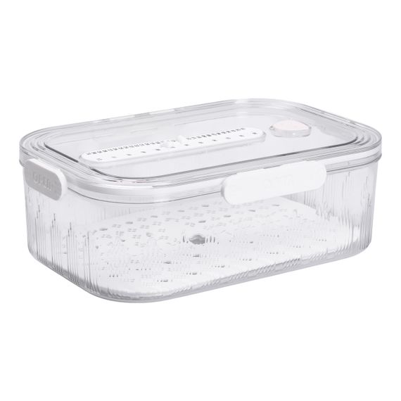 Контейнер для їжі пластиковий 32.5х22.5х11 см харчовий контейнер з індикатором дати 4.2 л Білий HP-27-2 | Зображення 3