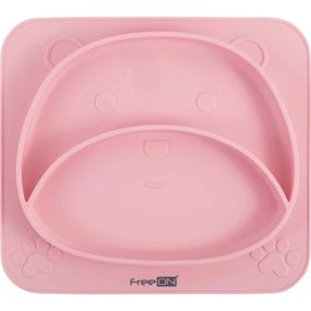Тарелка детская FreeON Bear, силіконова, pink (39692)