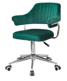 Крісло Jeff Modern Office велюр зелений B-1036 на хромованій хрестовині модерн із колесами