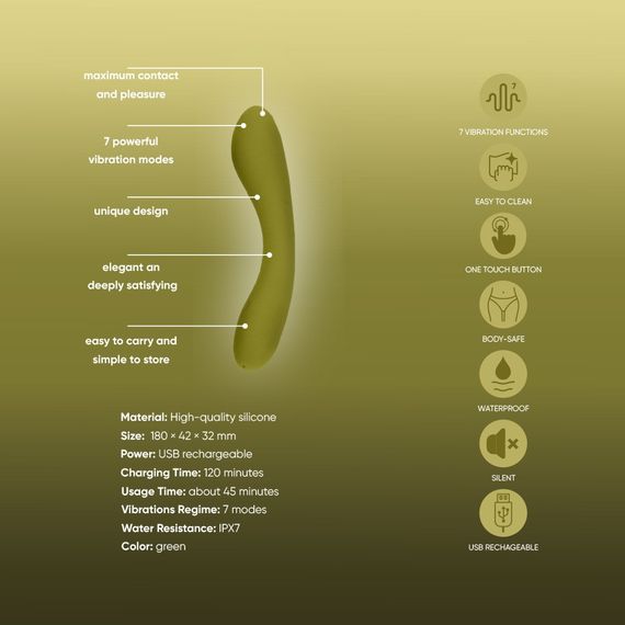 Вібратор Sweet Em, зелений Sex Aura | Зображення 7