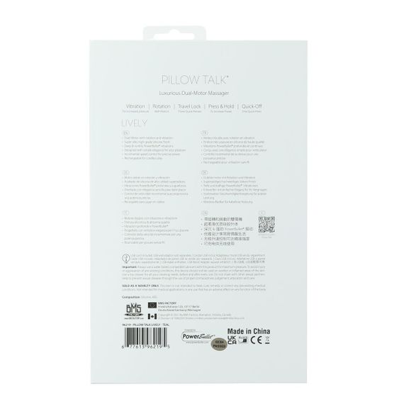 Розкішний кролик з ротацією та вібрацією Pillow Talk Lively Teal, кристал Сваровскі, потрійний відро | Зображення 9