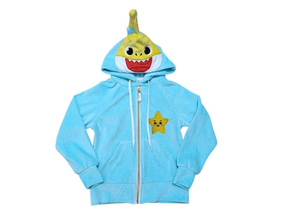 Худі Толстовка дитяча велюрова тіффані акульонок BABY SHARK 128 | Зображення 2
