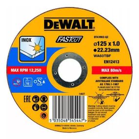 Круг відрізний DeWALT INOX FASTCUT 125х1х22.23 мм (DT43902)