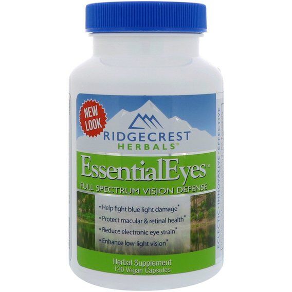 Комплекс для профилактики зрения RidgeCrest Herbals EssentialEyes 120 Veg Caps RCH197
