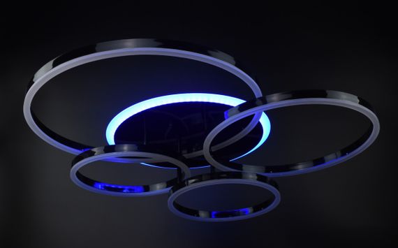 Люстра світлодіодна стельова LED світильник для квартири на стелю лед з пультом 26149 Чорний 12х69х79 см. | Зображення 7