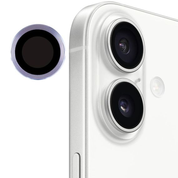 Защитное стекло Metal Classic на камеру (в упак.) для Apple iPhone 17 (6.3") Голубой / Light Blue | Зображення 3