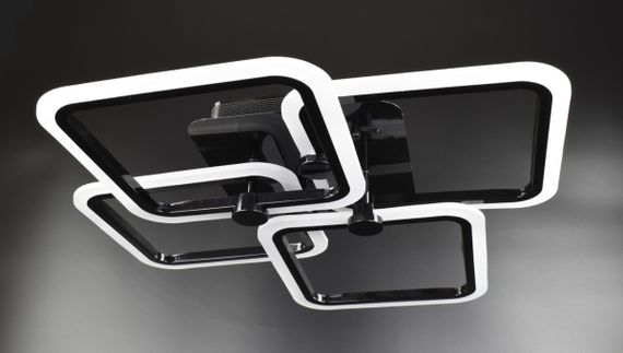 Люстра світлодіодна стельова LED світильник для квартири на стелю лед з пультом 25624 Чорний 11х62х63 см.