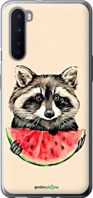 Чохол на OnePlus Nord Єнотик з кавуном "4605u-2046-2448"