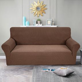 Чохол на диван 3-місний Corn Fleece коричневий Love You