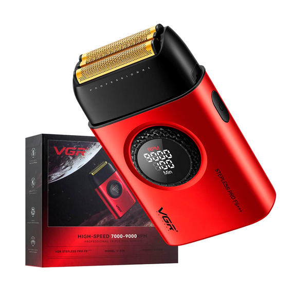Электробритва VGR V-378 RED шейвер, двойное лезвие, триммер, регулировка мощности, LED дисплей | Зображення 4