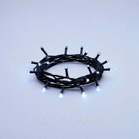 Новорічна гірлянда кімнатна нитка 18 м 180 LED кімнатна гірлянда чорний провід Біле світло W180LED18MBW | Зображення 4