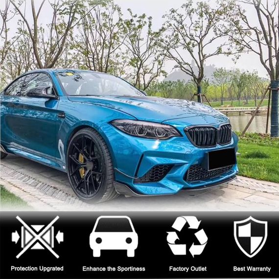 Накладка на передній бампер Lip V7 (для F87 M2/M2C, Карбон) для BMW 2 серія F22/23 2014-2021 рр | Зображення 2