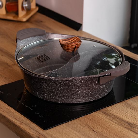 Алюмінієва каструля Ø 30 см, мармурове антипригарне покриття, кавовий MGC HP-4-413CO | Зображення 5