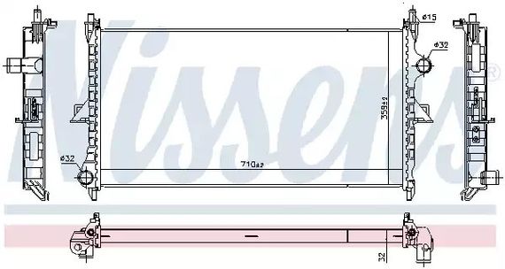 Радіатор охолодження двигуна PEUGEOT 508, CITROquen C5, NISSENS (636019)