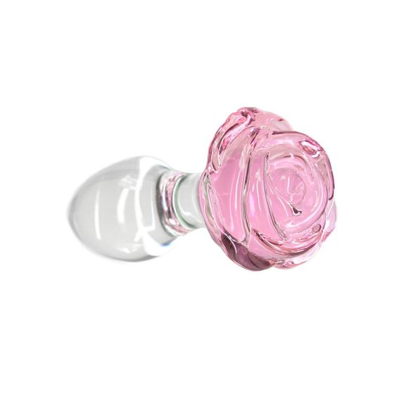 Скляна анальна пробка Pillow Talk Rosy Luxurious Glass Anal Plug, ⌀3,3 см, віброкуля в подарунок Sex Aura | Зображення 1