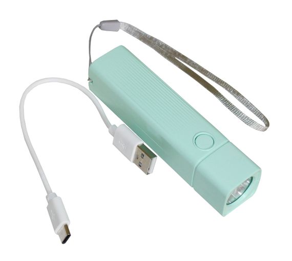 Ліхтар акумуляторний ручний LED FL2 1W 6500K 3/4H 100L bat: 3.7V 1.2A Green Ny95001243 | Зображення 1