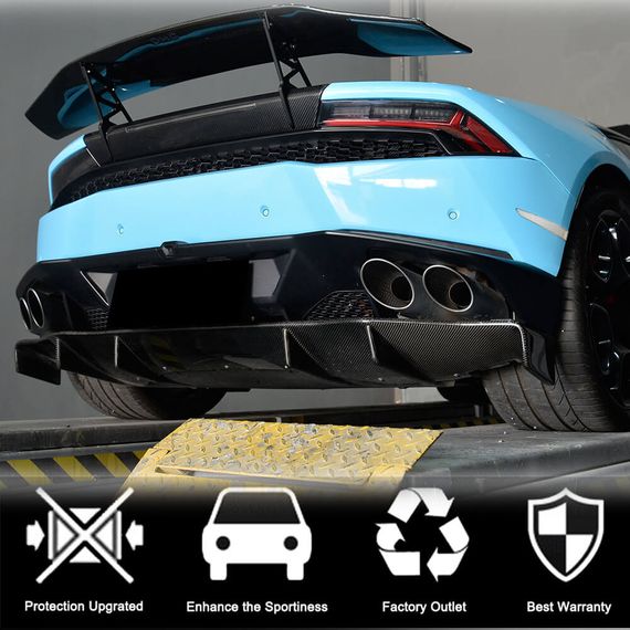 Дифузор заднього бампера (Карбон) для Lamborghini Huracan 2014- рр | Зображення 1