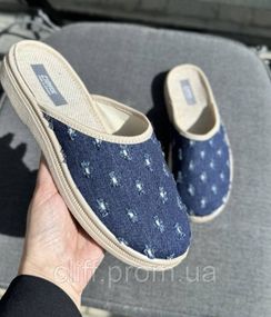 Жіночі домашні шлапанці TINA джинсові з перфорацією 41