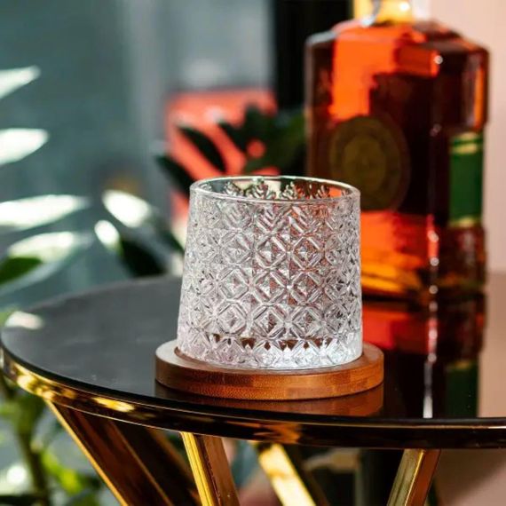 Стакан для виски 300 мл с бамбуковой подставкой HP1602 | Зображення 1