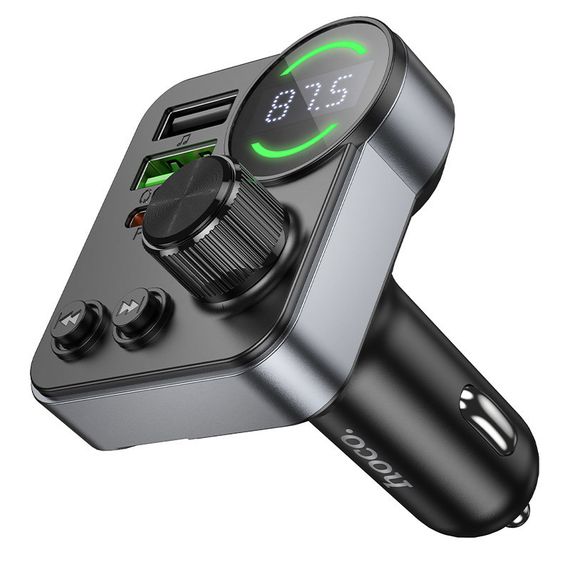 АЗП FM модулятор Hoco E86 Alegria PD30W+QC3.0 48W (2USB-A/1C) Black | Зображення 3