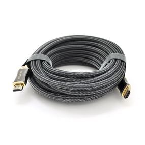 Кабель VEGGIEG HX-5 HDMI-HDMI 2K * 4K, 5m, v2, 0, OD-7.0mm, круглий, обплетення, Black, коннектор Black-Gold, Пакет