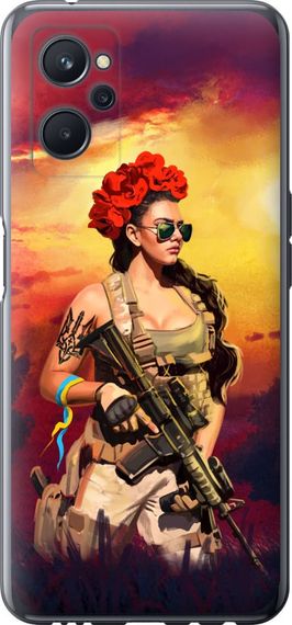 Чехол на Realme 9i Украинка с оружием "5316u-2705-17620"