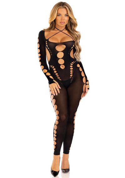 Бодистокинг Leg Avenue Reckless Intentions с вырезами, черный, One Size sexstyle | Зображення 2