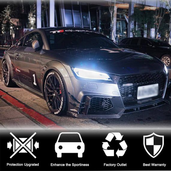 Бокові накладки на передній бампер (для RS, 2016-2019, Карбон) для Ауди ТТ рр | Зображення 2