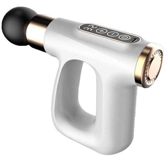 Ударний Перкусійний масажер для тіла та м'язів Масажний пістолет EM HB-007 акумуляторний білий MX-84