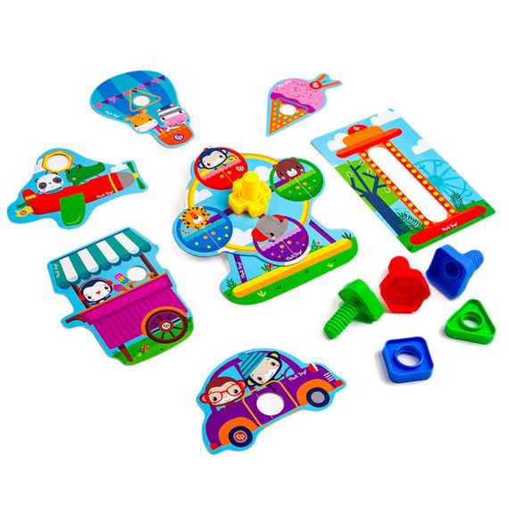 Гра-конструктор з болтами @Fisher-Price. Парк розваг@ Vladi Toys VT2905-21 Укр | Зображення 1
