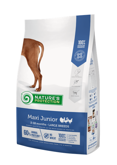 Корм Nature's Protection Maxi Junior Large Breeds cухий корм для цуценят великих порід 4 кг