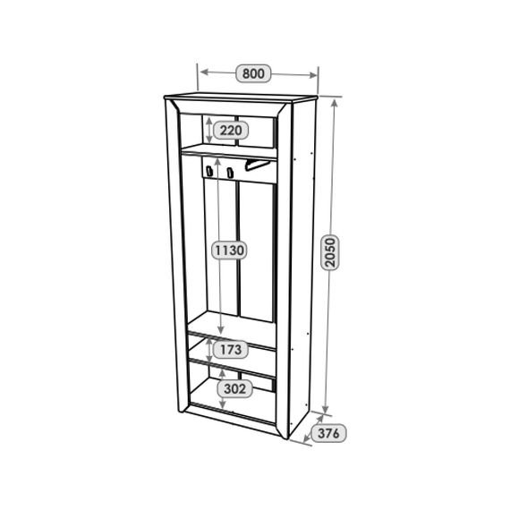 Шафа-пенал із дзеркалом Еверест Нордік-800 Білий/Дуб крафт золотий (EVR-5539) | Зображення 6
