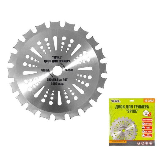 Нож к мотокосе MASTERTOOL Победитовый 255*25,4 40z 19-2003
