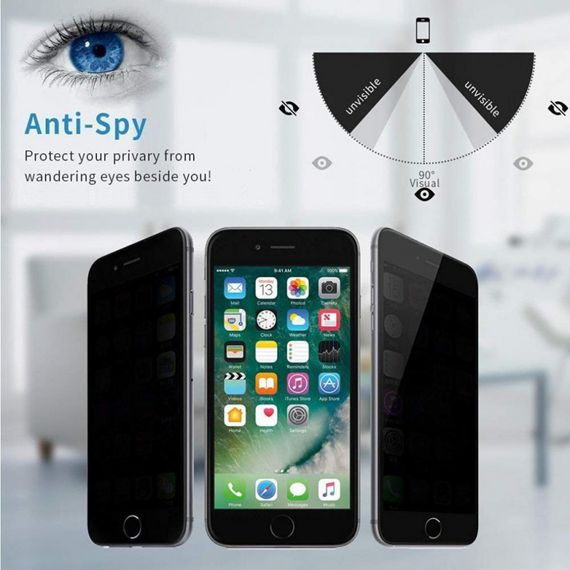 Захисне скло Privacy 5D (тех.пак) для Apple iPhone 11 / XR (6.1") Чорний | Зображення 1