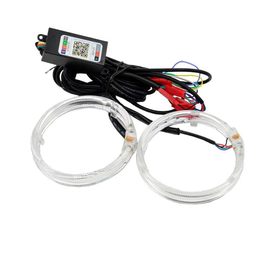 RGB LED Ангельские глазки на линзы 2,5" дюйма (80 мм), Bluetooth | Зображення 1