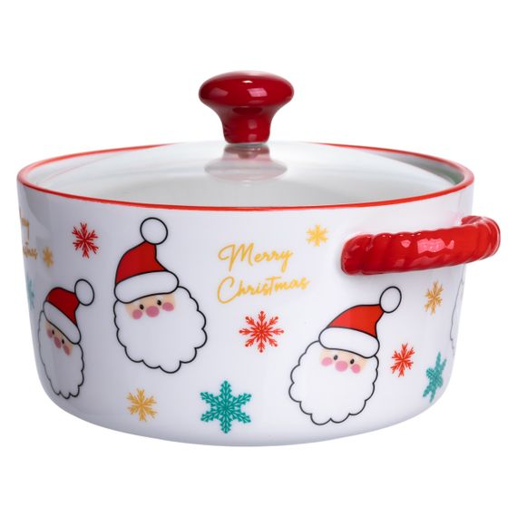 Супниця порцелянова Santa новорічна  800 (мл) з кришкою Yiwu FM-CS-9A | Зображення 2